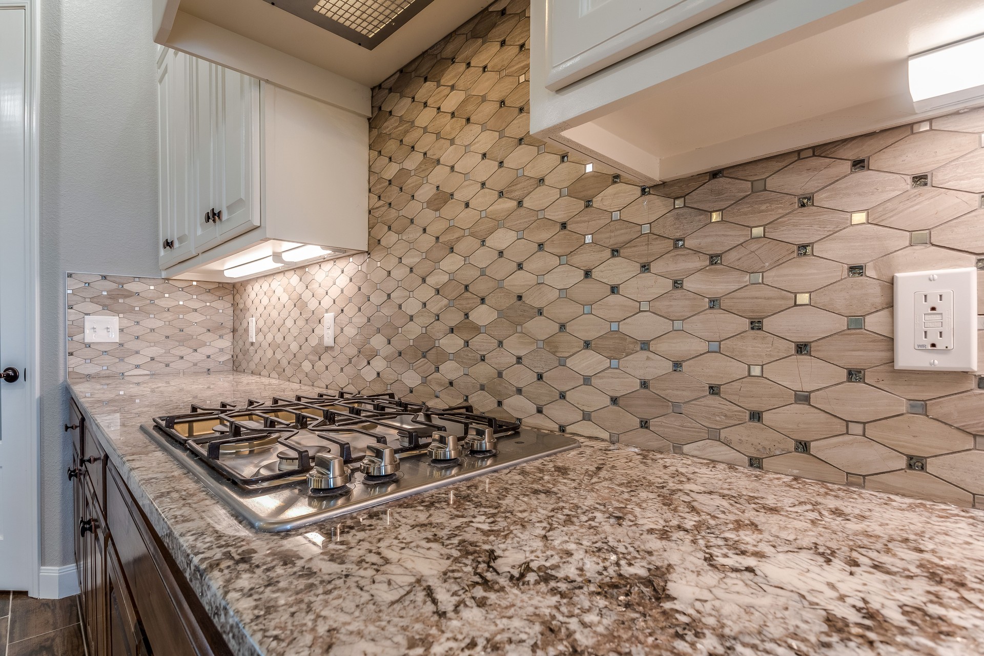 Granite countertops with gas range