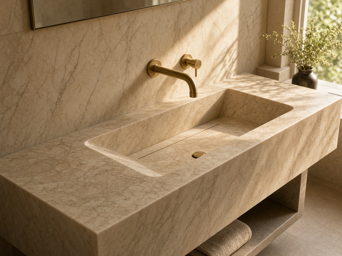 Marble bathroom vanity